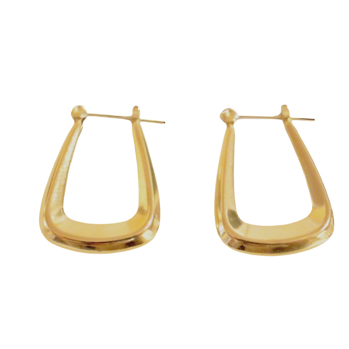 harp hoop earrings 24k gold plated for daily wear and waterproof 