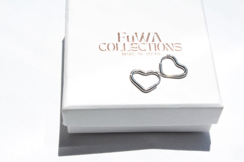 koko heart hoop earrings silver and one touch waterproof and dainty design 