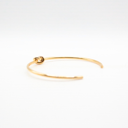 Dainty knot cuff bangle 24k gold plated for daily wear, gift for mum, Japanese minimalist design