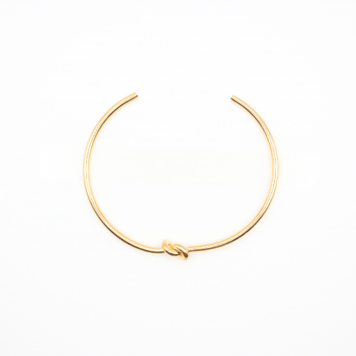 Dainty knot cuff bangle 24k gold plated for daily wear. Japanese minimalist design. waterproof and sensitive skin friendly