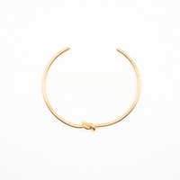 Dainty knot cuff bangle 24k gold plated for daily wear. Japanese minimalist design. waterproof and sensitive skin friendly