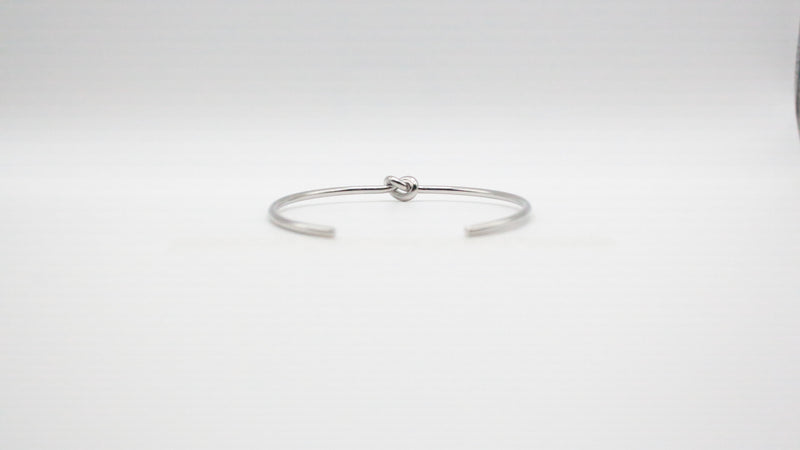 knot cuff bangle silver rhodium plated for daily wear 