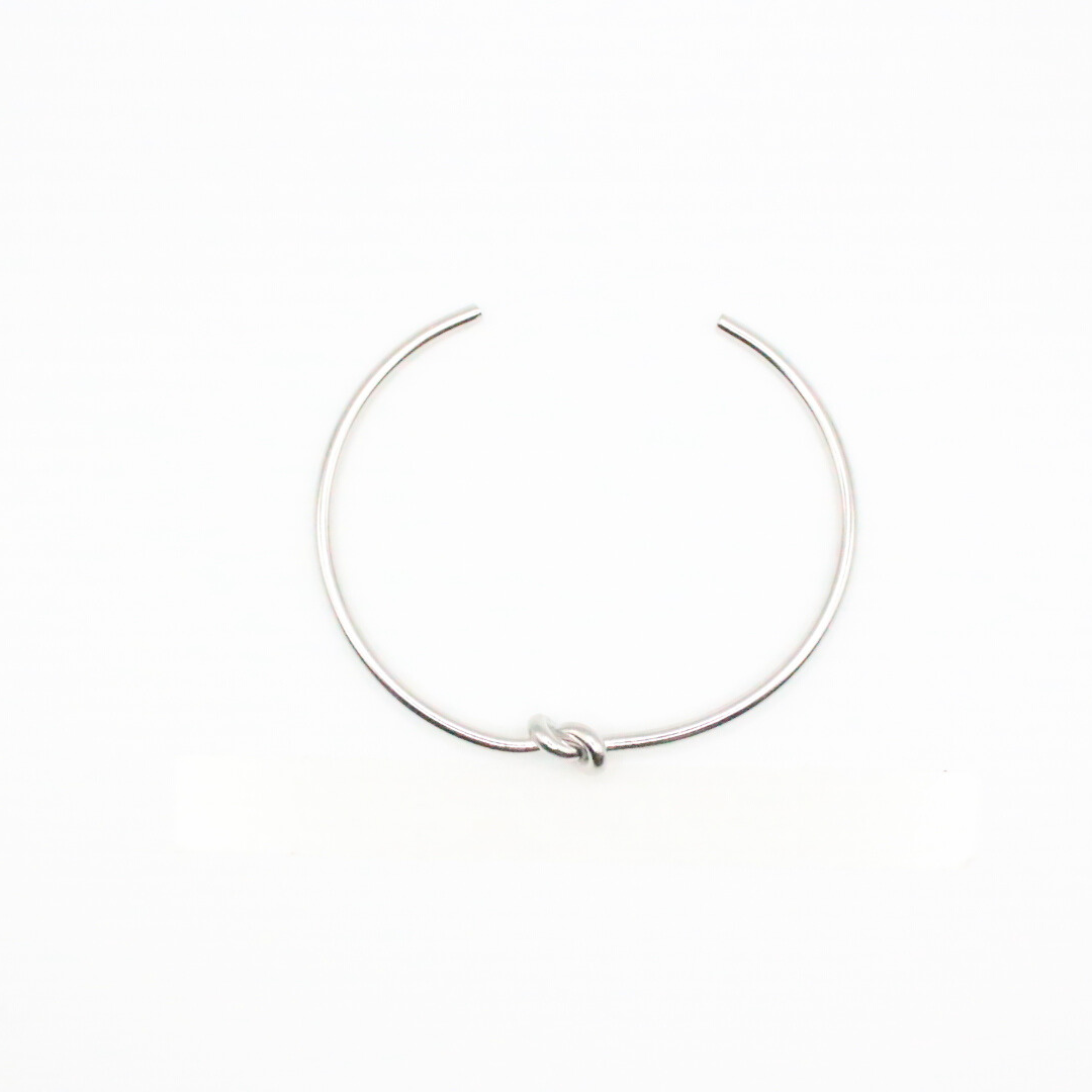 knot cuff bangle silver rhodium plated for daily wear