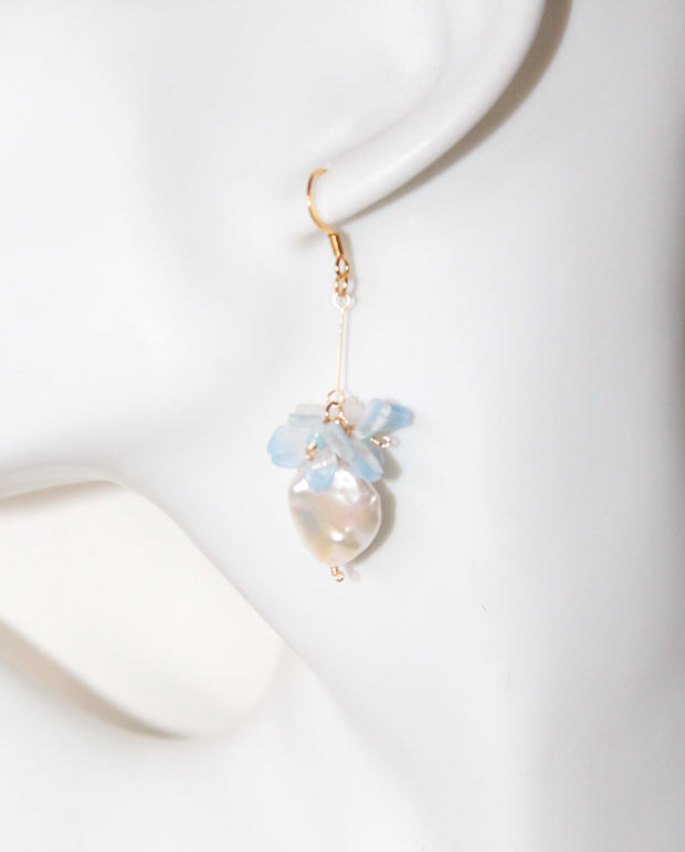 Japanese handmade earrings with freshwater pearls 