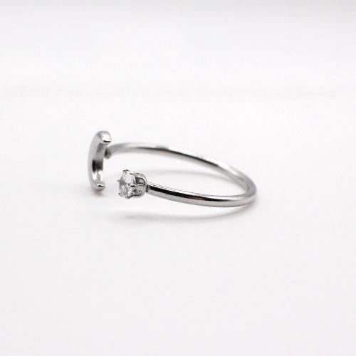 half moon  silver ring made for mum and sensitive skin Black Friday Sale 