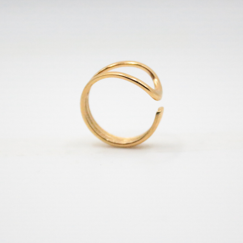 open ring 24k gold plated for daily wear and waterproof 