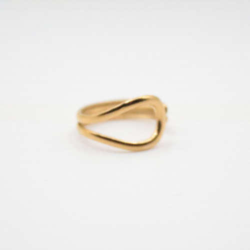 open ring 24k gold plated daily wear and waterproof for mums made in japan