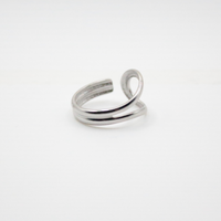 open ring silver rhodium plated for daily wear 