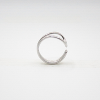 open ring silver rhodium plated for daily wear 