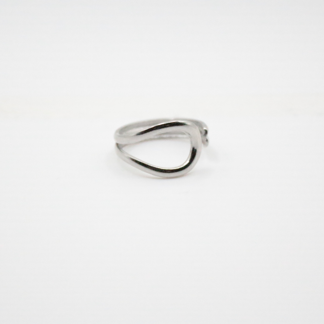 open ring silver rhodium plated for daily wear 