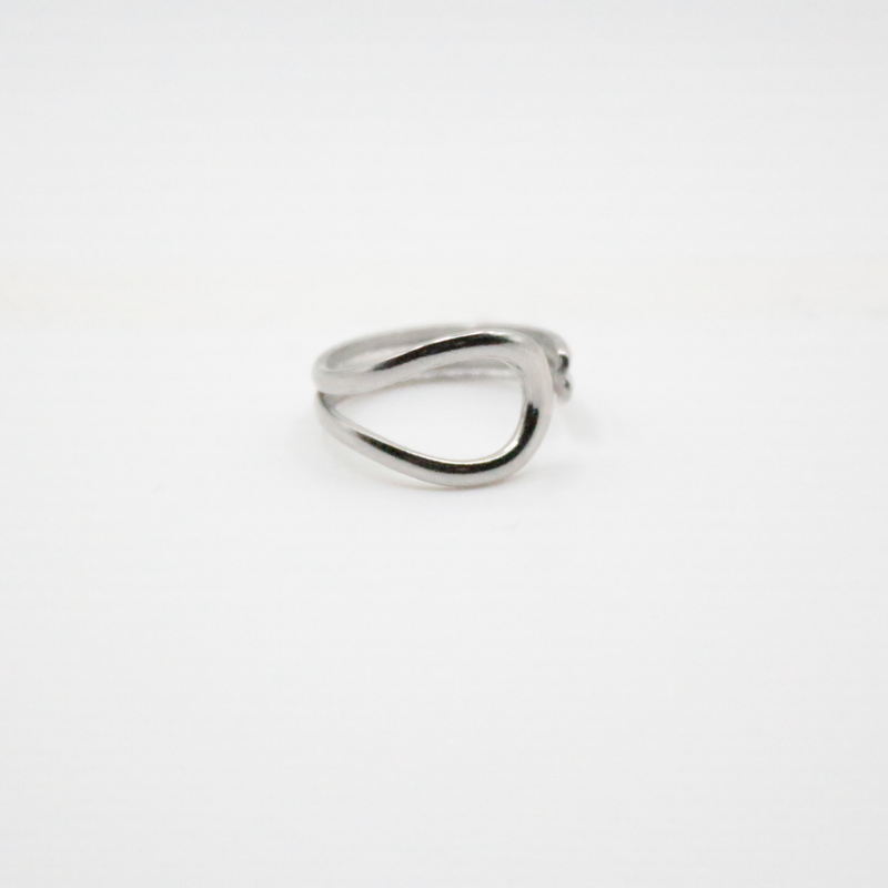 open ring silver rhodium plated for daily wear 