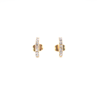 rhinestone stud earrings 24k gold ion plated for daily wear 