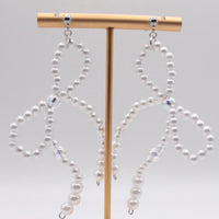 ribbon beads drop earrings japanese handmade for bridal sensitive skin friendly 