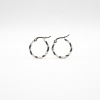 screw hoop earrings rhodium plated for daily wear 