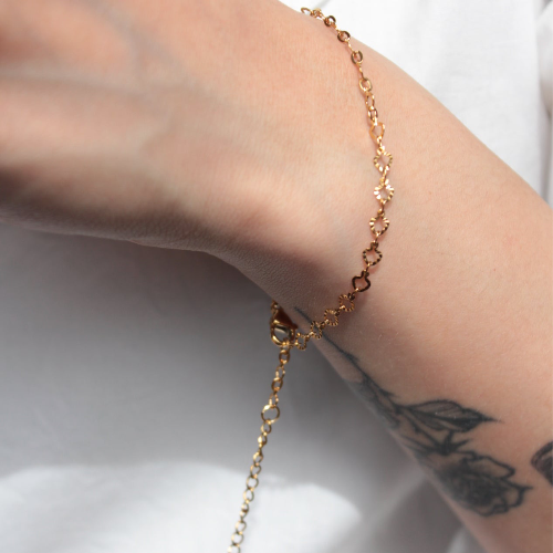 shell gold chain handmade bracelet waterproof and for sensitive skins from melbourne 