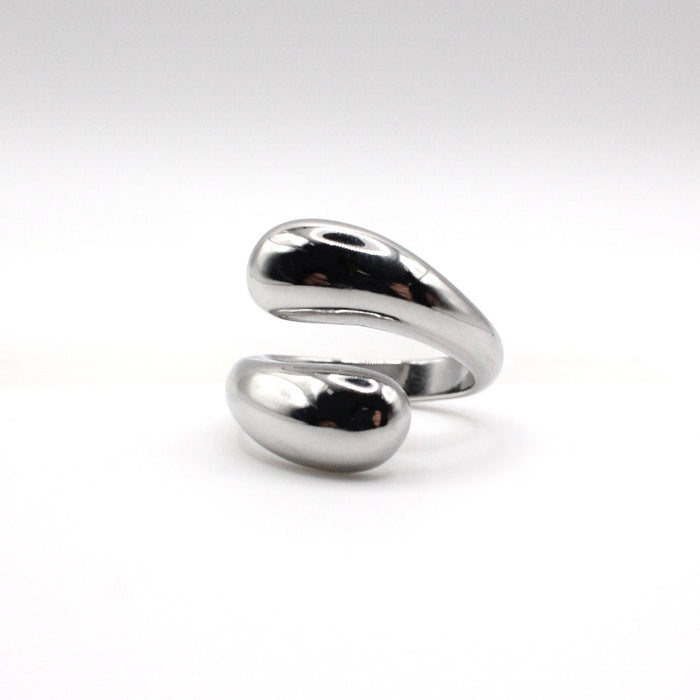 Shizuku bold silver ring rhodium plated for daily wear and sensitive skin. Japanese minimalist design