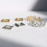 square hoop earrings silver waterproof, one touch, sensitive skin friendly Japanese design inspired, gold and silver rings