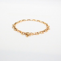 square chain bracelet 24k gold ion plated for daily wear 