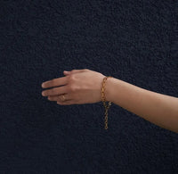 square chain bracelet 24k gold ion plated for daily wear 