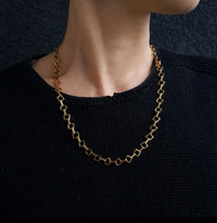 square chain necklace 24k gold ion plated for daily wear 