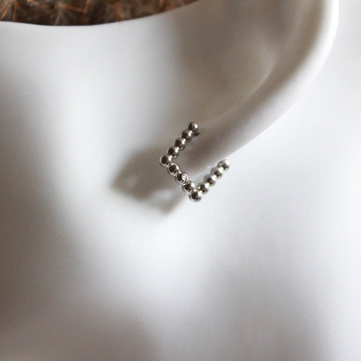 square hoop earrings silver waterproof, one touch, sensitive skin friendly Japanese design inspired