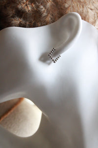 square hoop earrings silver waterproof, one touch, sensitive skin friendly Japanese design inspired