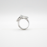 one of a kind frill ring silver rhodium plated bold style for daily wear and waterproof - stock take sale (melbourne, australia)