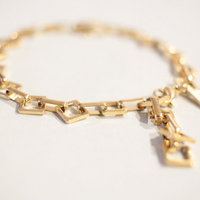 square chain bracelet 24k gold ion plated mum and baby friendly stock take sale