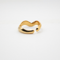 uta wave dainty 24k gold plated dainty ring Japanese Minimalist design for daily wear and sensitive skin. waterproof