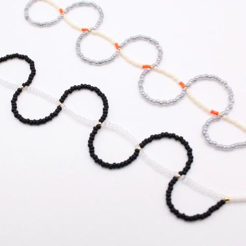 Wave beads chocker grey and white Japanese handmade unique design for sensitive skin and summer