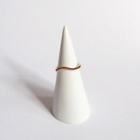 Gold waved dainty ring 316 stainless steel waterproof and hypoallergenic 