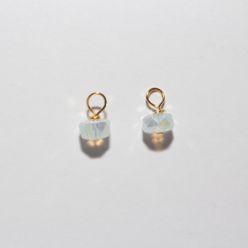 white crystal earrings charms handmade gold 