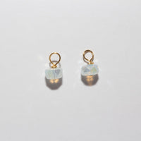 white crystal earrings charms handmade gold 